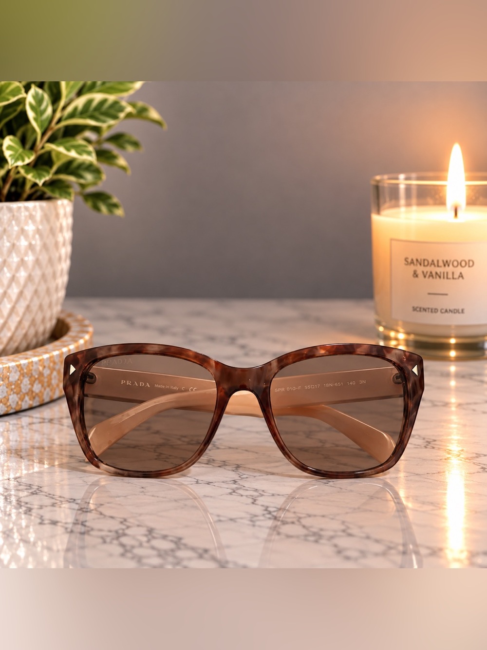 Prada Brown Tortoiseshell Oversized Women's Sunglasses